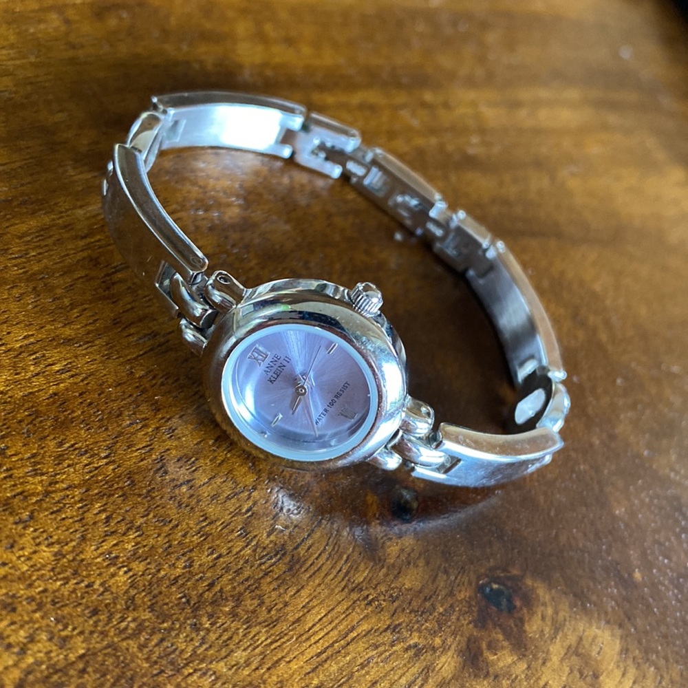 Anne Klein II vintage Y2K silver and gray-blue watch